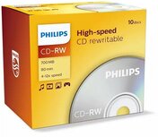 Philips CD-RW 700 MB jewel case 10 Stuks