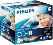 Philips CD-R 700 MB Inkjet Printable jewel case 10 stuks