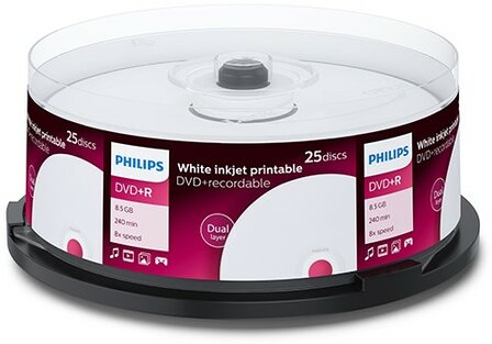 Philips DVD+R DL 8.5 GB Inkjet Printable 25 stuks