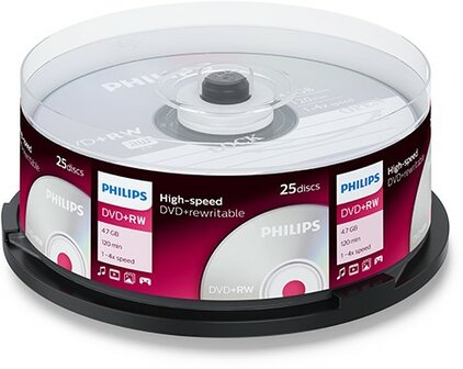 Philips DVD+RW 4.7 GB 25 stuks