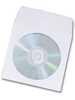 Papieren sleeves voor 1 CD / DVD met zelfklevende flap 100 stuks