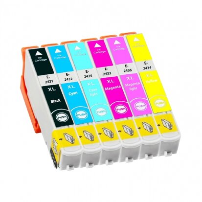 Epson Expression Photo XP-950 compatible inktcartridges T2438 XL Set 6 stuks